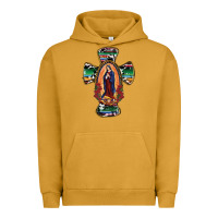 Pigment Peanut Butter Our Lady Of Guadalupe Cross Urban Hoodie - RanaPortraitStore