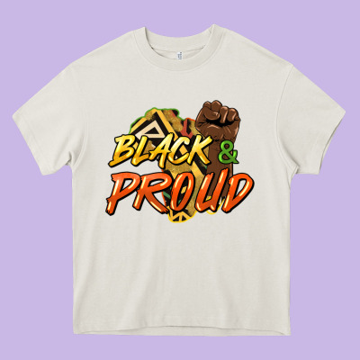 Black And Proud Heavy Core Tee Designed By Howdyjamesfarm