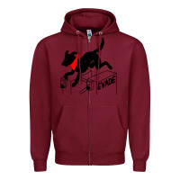 Burgundy negro matapacos riot dog Zipper Hoodie - baoMotion