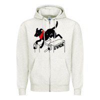 Oatmeal Heather negro matapacos riot dog Zipper Hoodie - baoMotion