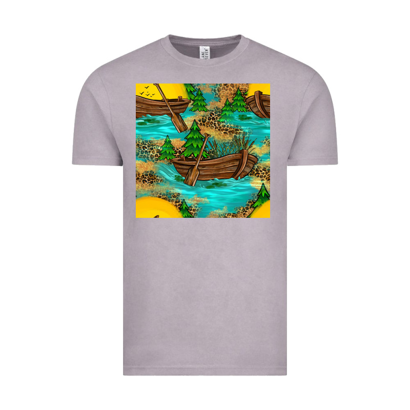 Lake Boat Rudder And Sunflowers Seamless Pattern Vintage Tee by BundleAndBundleShop | Teevron