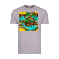 Vintage Zinc Lake Boat Rudder And Sunflowers Seamless Pattern Vintage Tee - BundleAndBundleShop