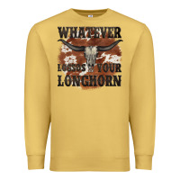 Antique Gold longhorn bullskull whatever lossos your longhorn Premium Sweatshirt - JahusDesignShop