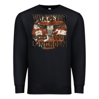 Black longhorn bullskull whatever lossos your longhorn Premium Sweatshirt - JahusDesignShop