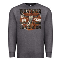 Charcoal Heather longhorn bullskull whatever lossos your longhorn Premium Sweatshirt - JahusDesignShop