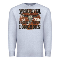 Heather Grey longhorn bullskull whatever lossos your longhorn Premium Sweatshirt - JahusDesignShop