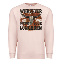 Pale Pink longhorn bullskull whatever lossos your longhorn Premium Sweatshirt - JahusDesignShop