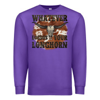 Purple longhorn bullskull whatever lossos your longhorn Premium Sweatshirt - JahusDesignShop
