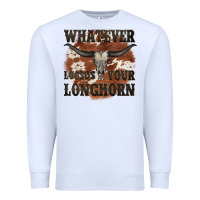 White longhorn bullskull whatever lossos your longhorn Premium Sweatshirt - JahusDesignShop