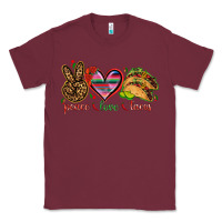 Burgundy Peace love tacos Mexico Classic Tee - HowdyJamesFarm