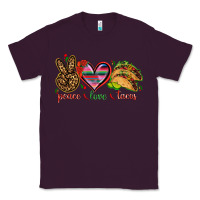 Plum Peace love tacos Mexico Classic Tee - HowdyJamesFarm