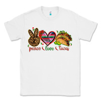 White Peace love tacos Mexico Classic Tee - HowdyJamesFarm