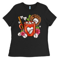 Black Baseball Coffee cup Ladies Tee - FaDigitalArtStudio