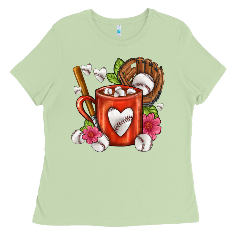 Baseball Coffee Cup Ladies Tee by FaDigitalArtStudio | Teevron