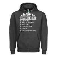 Charcoal Heather hiking 6 stages of hiking funny hiking nature adventure Zipper Hoodie - baoMotion