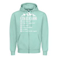Seafoam hiking 6 stages of hiking funny hiking nature adventure Zipper Hoodie - baoMotion