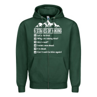 Sports Green hiking 6 stages of hiking funny hiking nature adventure Zipper Hoodie - baoMotion