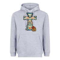 Heather Grey halleluljah aztec cross Heavyweight Hoodie - JahusDesignShop