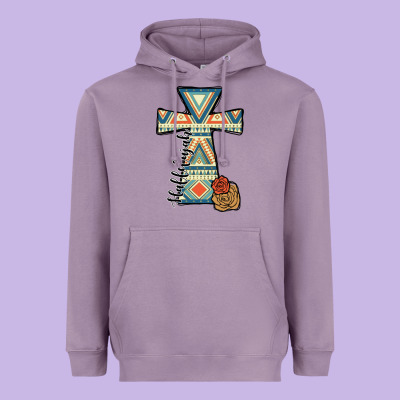 Halleluljah Aztec Cross Heavyweight Hoodie Designed By Jahusdesignshop