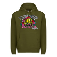 Army Green im just a woman who loves her firefighter Premium Hoodie - SublimationCraftShop