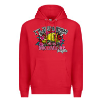 Red im just a woman who loves her firefighter Premium Hoodie - SublimationCraftShop
