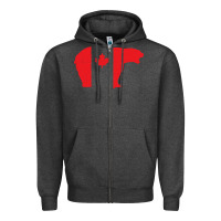 Charcoal Heather canada t shirt love canada bear proud canadian canada day t shirt Zipper Hoodie - baoMotion