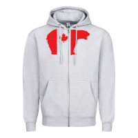 Heather Grey canada t shirt love canada bear proud canadian canada day t shirt Zipper Hoodie - baoMotion