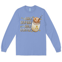 Colony Blue Half Human Half Coffee Long Sleeve Tee - CowhideDigitalArt