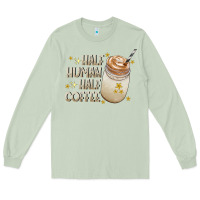 Matcha Half Human Half Coffee Long Sleeve Tee - CowhideDigitalArt