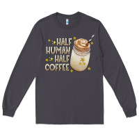 Smoke Half Human Half Coffee Long Sleeve Tee - CowhideDigitalArt