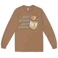 Toasted Coconut Half Human Half Coffee Long Sleeve Tee - CowhideDigitalArt