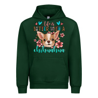 Forest Green life is better with a chihuahua Urban Hoodie - Jasminsmagicworld