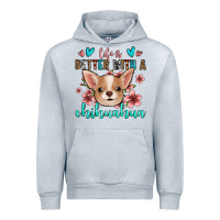 Heather Grey life is better with a chihuahua Urban Hoodie - Jasminsmagicworld