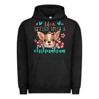 Pigment Black life is better with a chihuahua Urban Hoodie - Jasminsmagicworld
