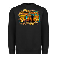 Black kansas owl sunset sunflower map Heavyweight Sweatshirt - JahusDesignShop