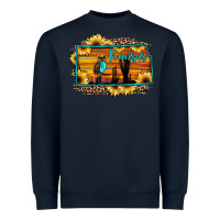 Navy kansas owl sunset sunflower map Heavyweight Sweatshirt - JahusDesignShop