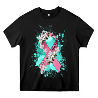 Black cancer ribbon Heavy Core Tee - CowGirlArtShop