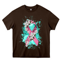 Chocolate Brown cancer ribbon Heavy Core Tee - CowGirlArtShop