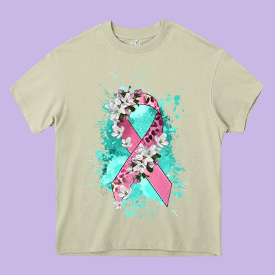 Cancer Ribbon Heavy Core Tee Designed By Cowgirlartshop