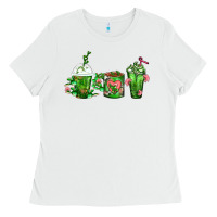 White Cactus Lover Cactus Coffee Cups Ladies Tee - FaDigitalArtStudio