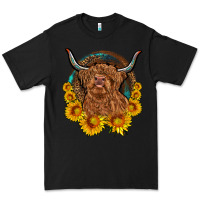Black cow sunflower leopard Premium Tee - OliviaCreatesArt