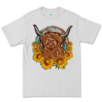 Dove Grey cow sunflower leopard Premium Tee - OliviaCreatesArt