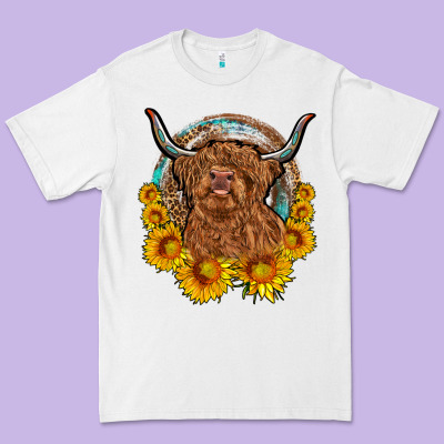 Cow Sunflower Leopard Premium Tee Designed By Oliviacreatesart
