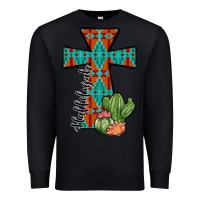 Black aztec cactus cross Premium Sweatshirt - JahusDesignShop