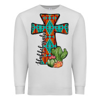 Dove Grey aztec cactus cross Premium Sweatshirt - JahusDesignShop
