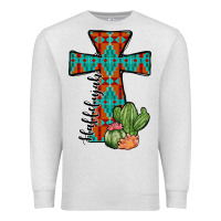 Oatmeal Heather aztec cactus cross Premium Sweatshirt - JahusDesignShop