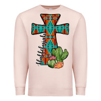 Pale Pink aztec cactus cross Premium Sweatshirt - JahusDesignShop