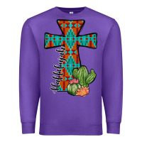 Purple aztec cactus cross Premium Sweatshirt - JahusDesignShop