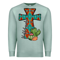 Seafoam aztec cactus cross Premium Sweatshirt - JahusDesignShop