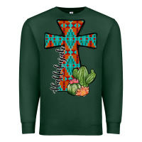 Sports Green aztec cactus cross Premium Sweatshirt - JahusDesignShop